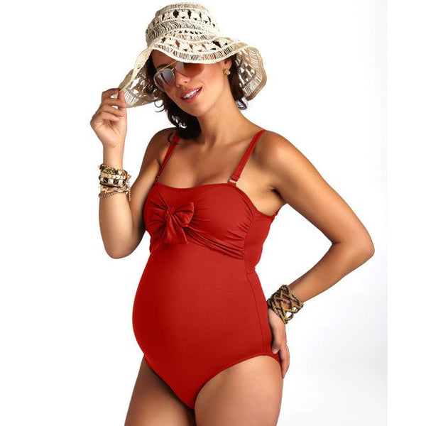 Bañador Premama?Mujer Trajes de Baño Una Pieza para Premamá Ropa de Playa  Embarazada Volantes (Rojo,M) : .es: Moda